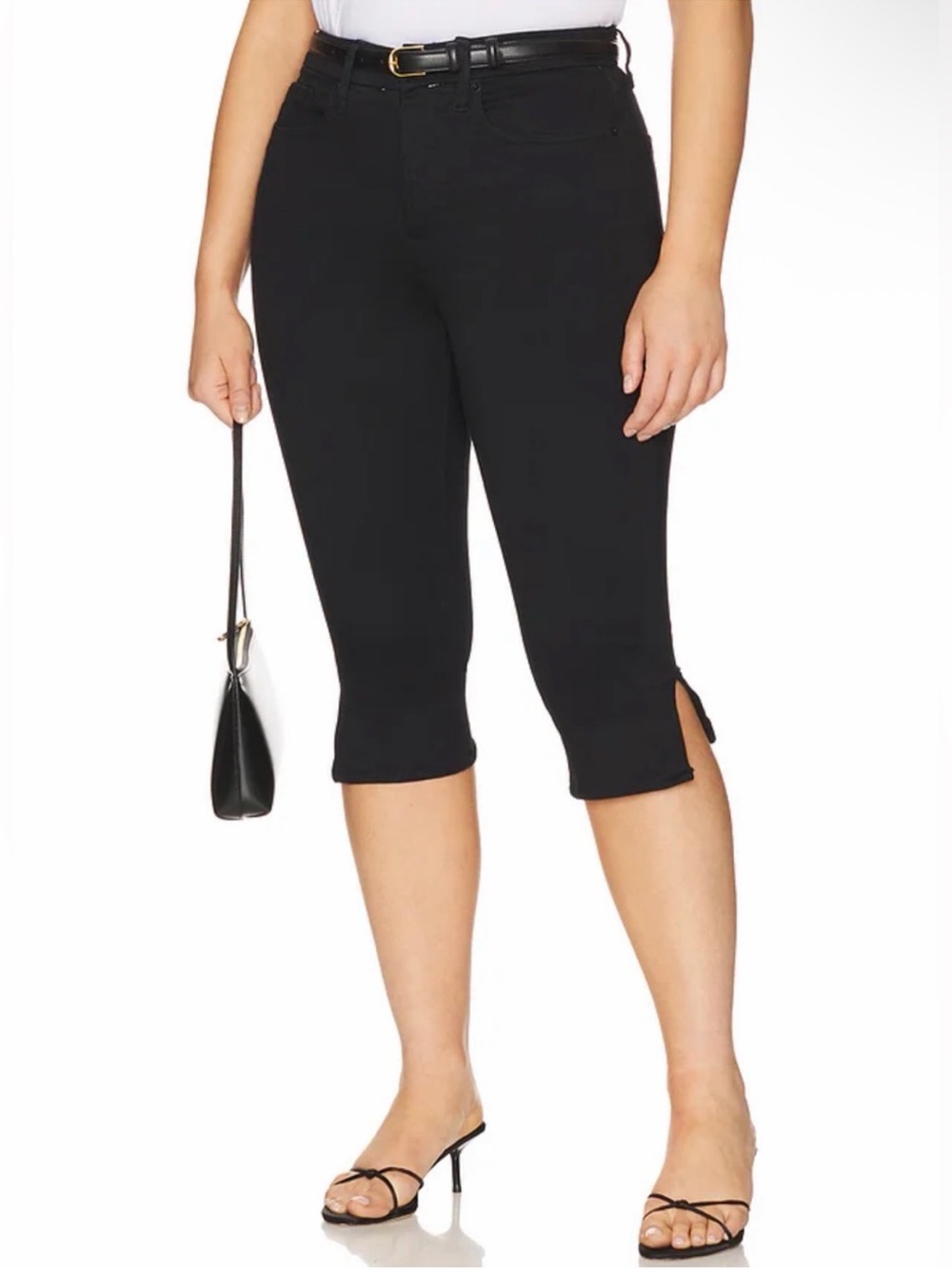 NWT - Good American black denim capri pants (14/32)